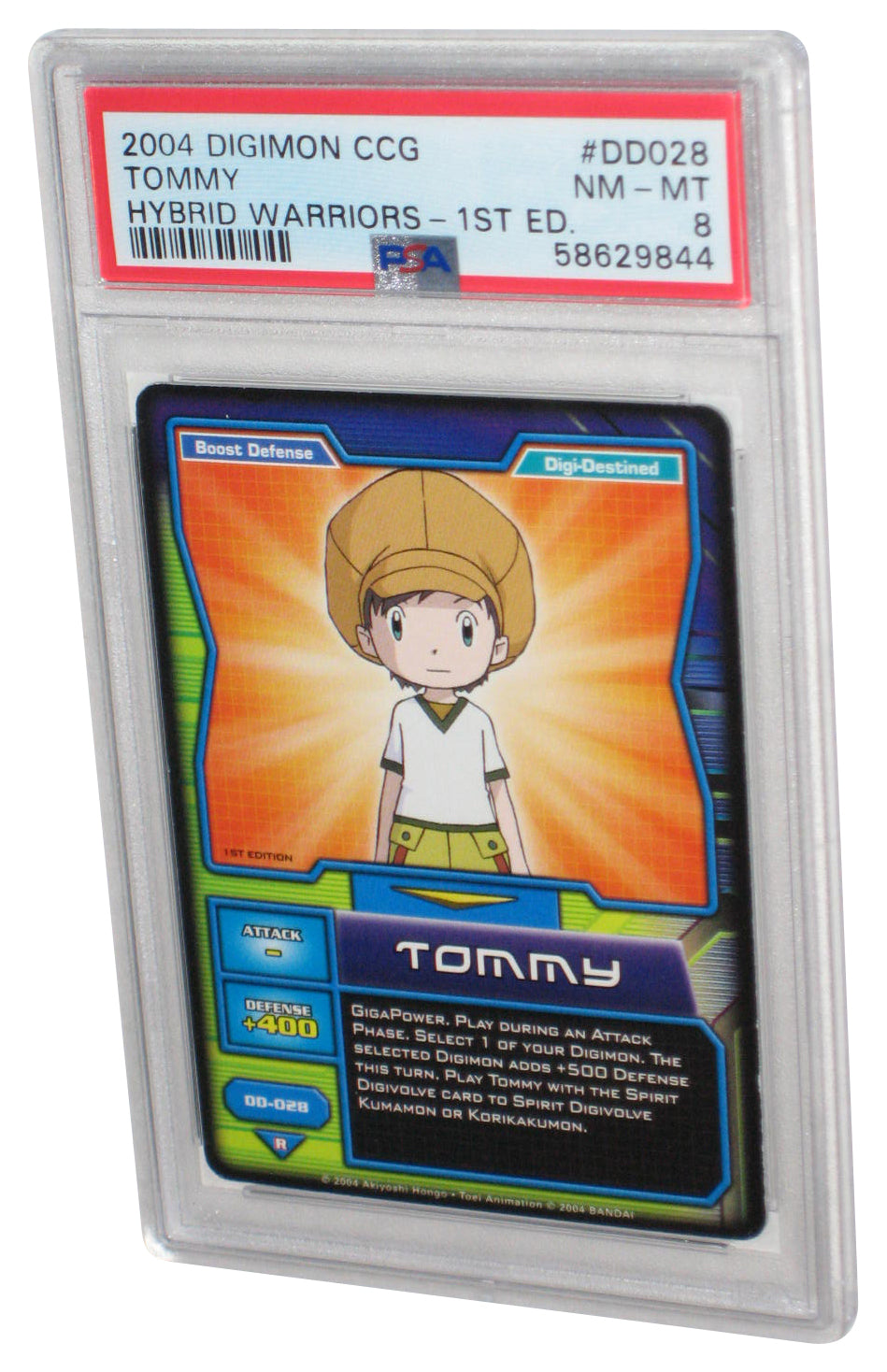 Digimon CCG 2004 Tommy Hybrid Warriors 1st Edition PSA 8 Graded Card DD0028