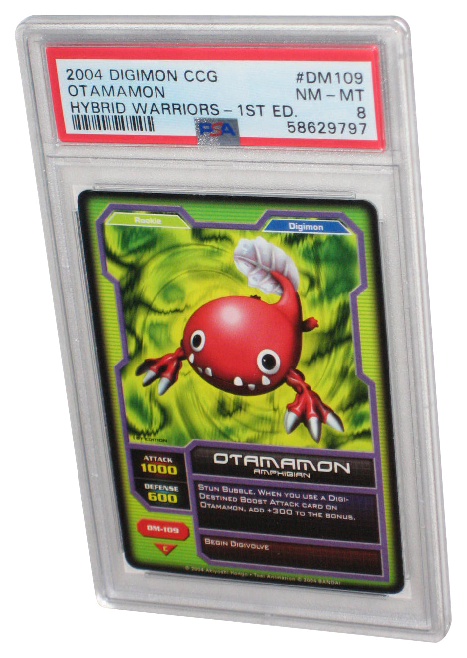 Digimon CCG 2004 Otamamon Hybrid Warriors 1st Edition PSA 8 Graded Card DM109