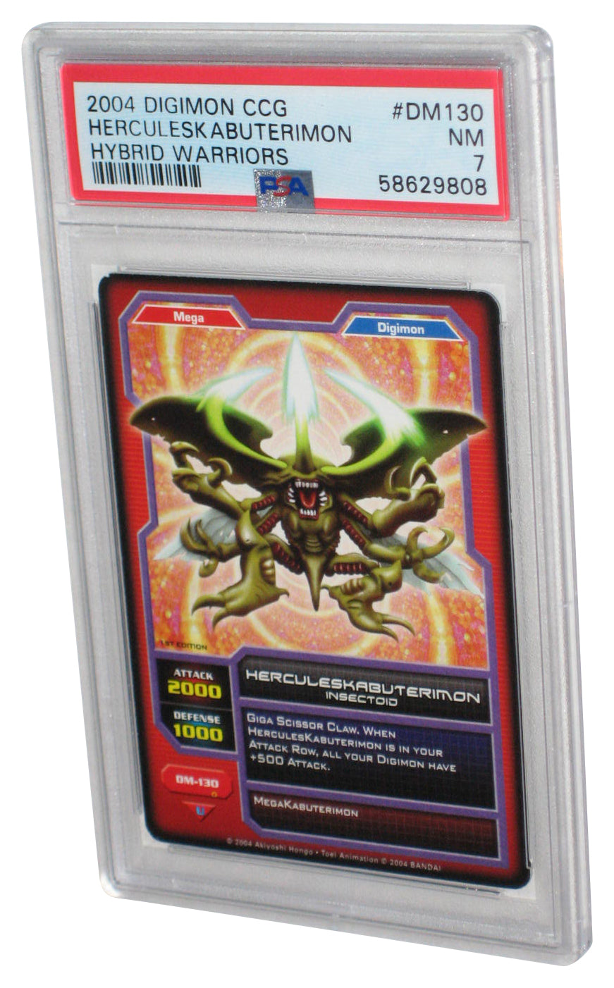 Digimon CCG 2004 Herculeskabuterimon Hybrid Warriors 1st Edition PSA 7 Graded Card DM130