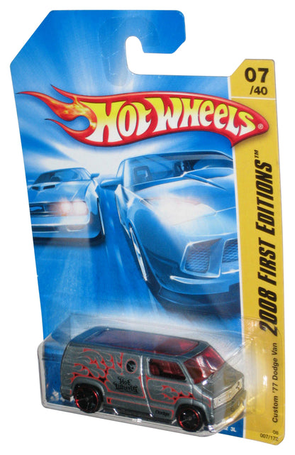 Hot Wheels 2008 First Editions Silver Custom '77 Dodge Van Toy 007/172