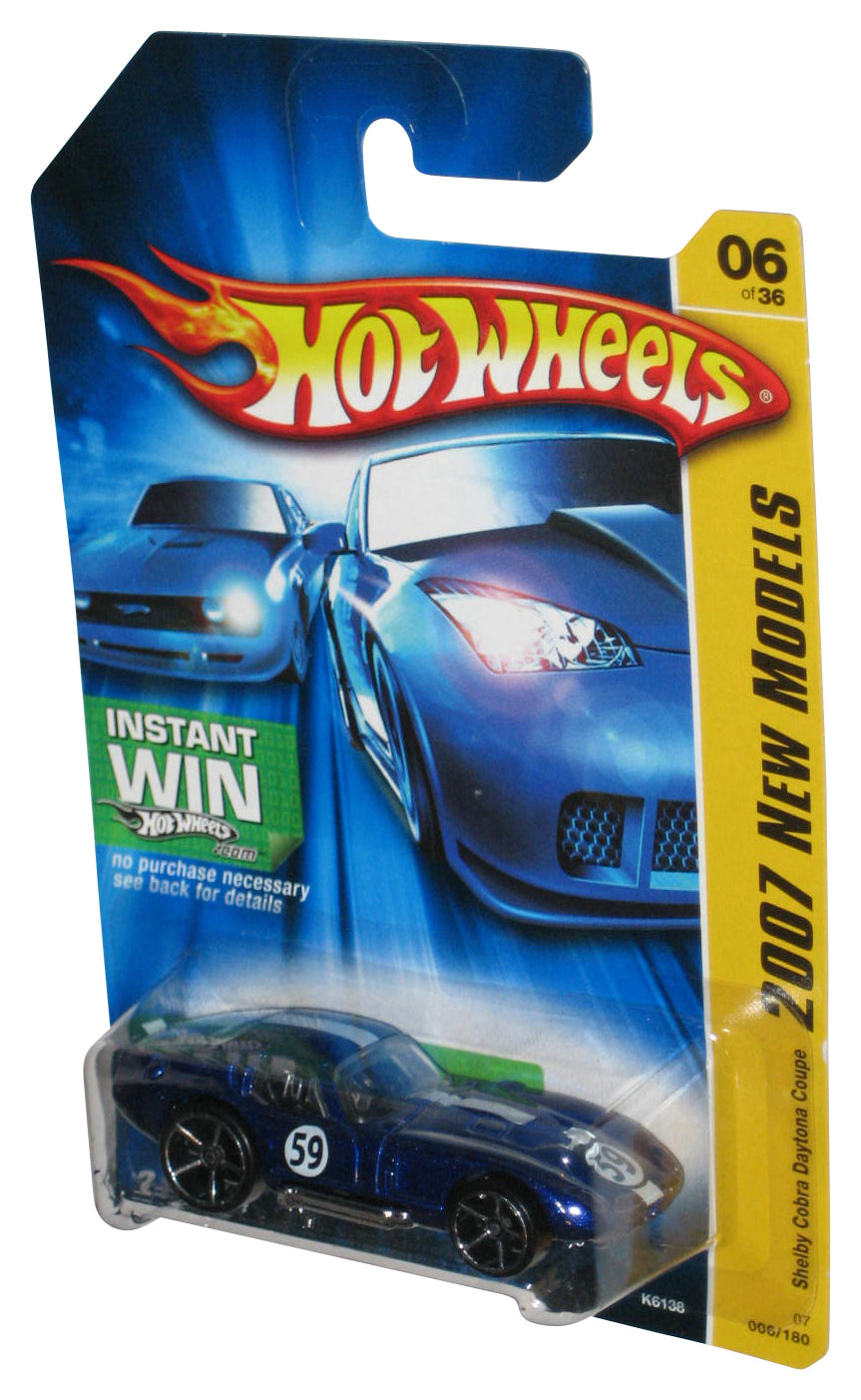 Hot Wheels 2007 New Models 6/36 Blue Shelby Cobra Daytona Coupe Toy Car 006/180