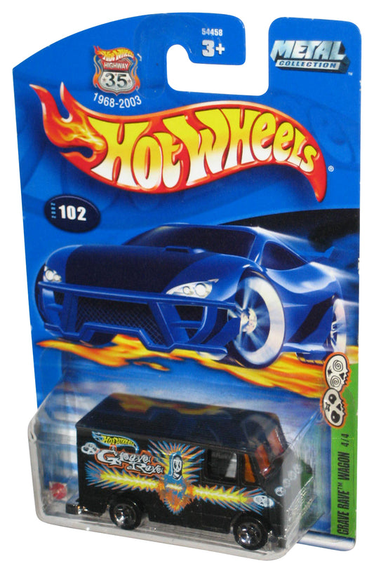 Hot Wheels Grave Rave Wagon 4/4 (2002) Mattel Black Toy Van #102