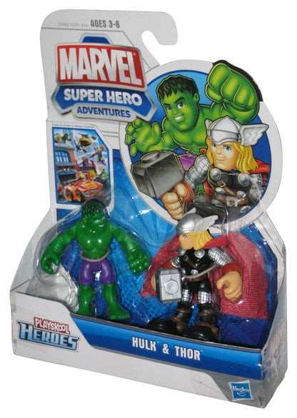 Marvel Super Hero Adventures Playskool Thor & Hulk Figure Set 2-Pack - (Creased Card)