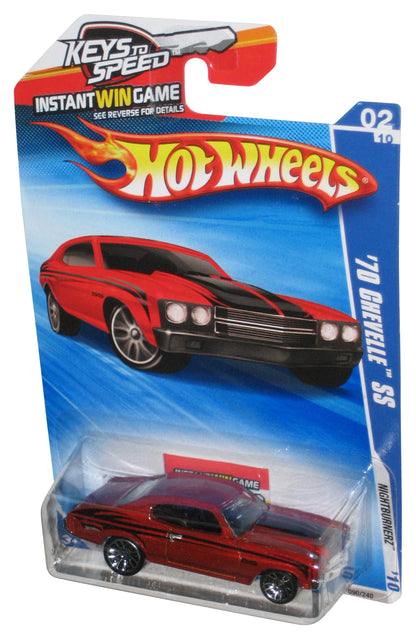 Hot Wheels Nightburnerz 02/10 (2009) Red '70 Chevelle SS Car 090/240 - (Keys To Speed Card)