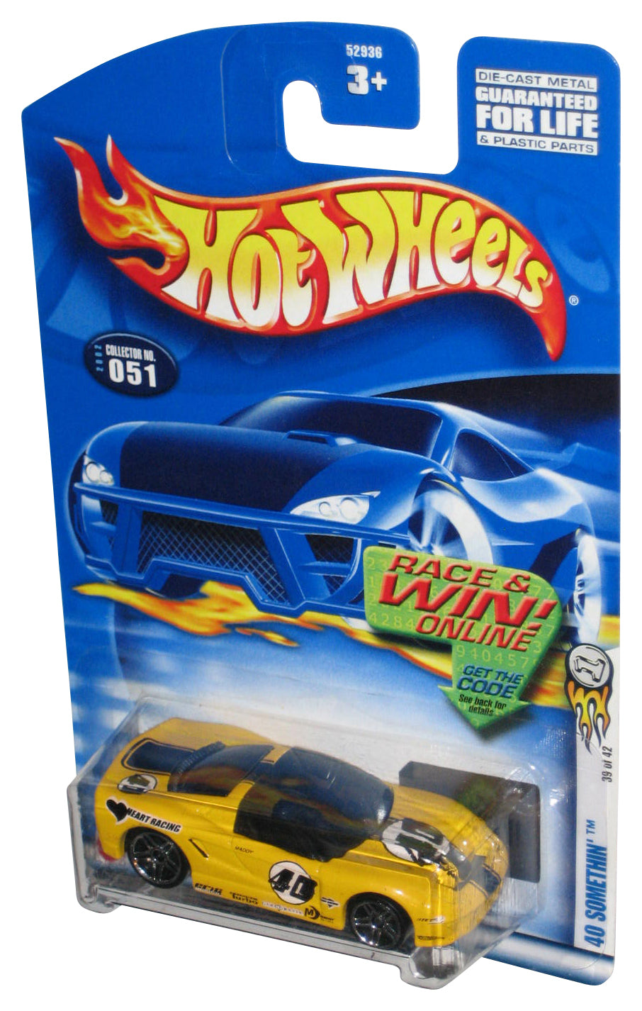 Hot Wheels 40 Somethin' 39/42 (2002) Collector Yellow Toy Car #051
