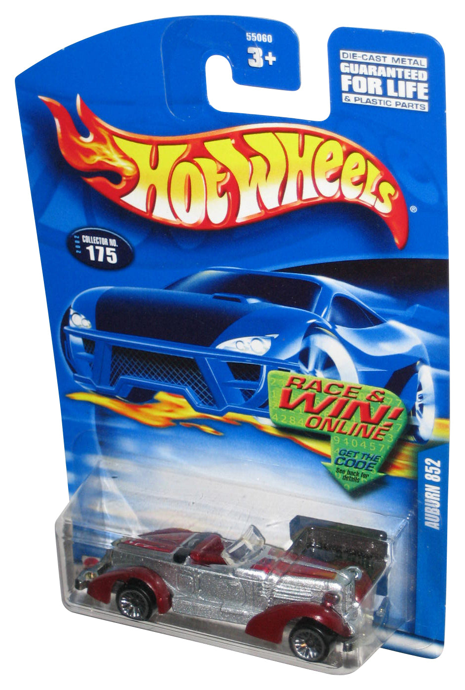 Hot Wheels Auburn 852 (2002) Silver & Red Collector Toy Car #175