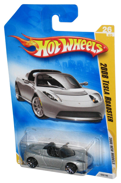 Hot Wheels 2008 New Models 26/40 Silver 2008 Tesla Roadster Toy Car 026/196