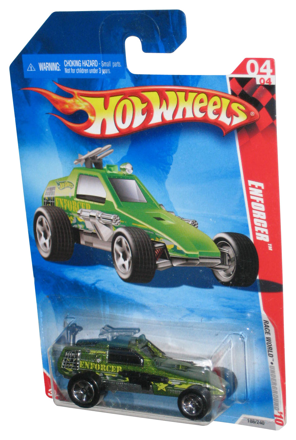 Hot Wheels Race World '10 4/4 (2009) Underground Green Toy Car 188/240