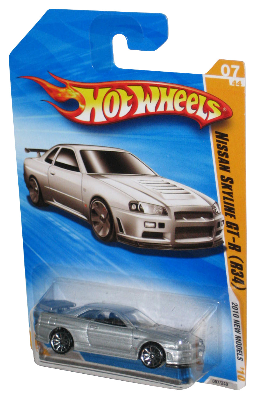 Hot Wheels 2010 New Models 07/44 Silver Nissan Skyline GT-R R34 Toy Car 007/240