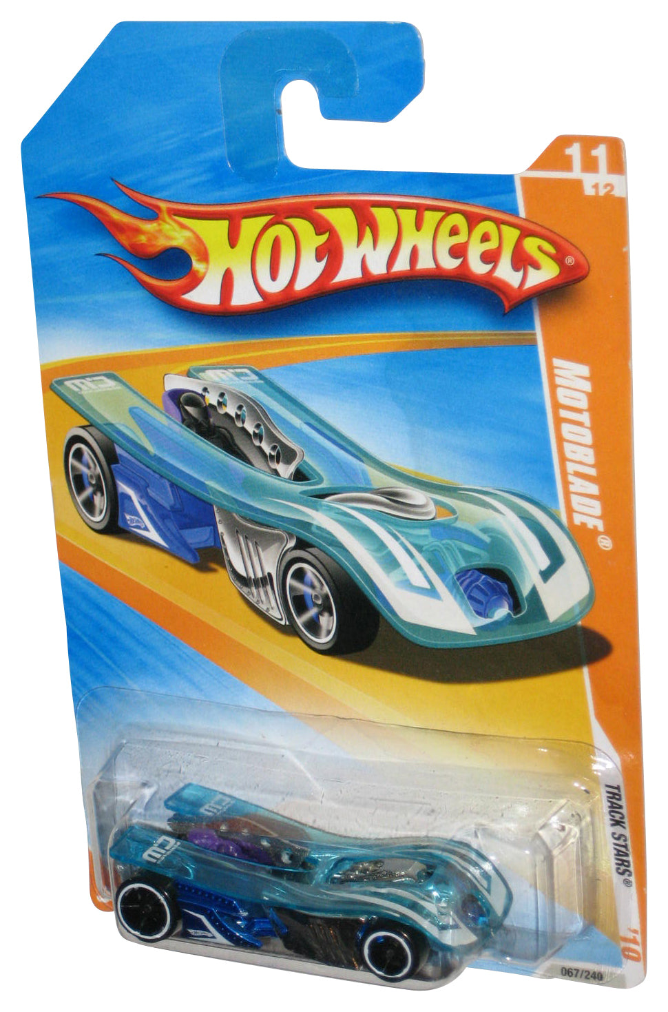 Hot Wheels Track Stars '10 11/12 Teal Blue Motoblade Toy Car 067/240