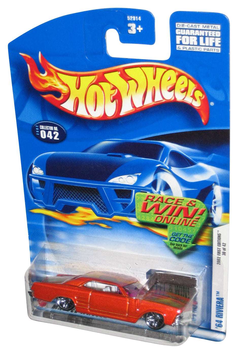 Hot Wheels 2002 First Editions 30/42 Orange '64 Riviera Toy Car #042