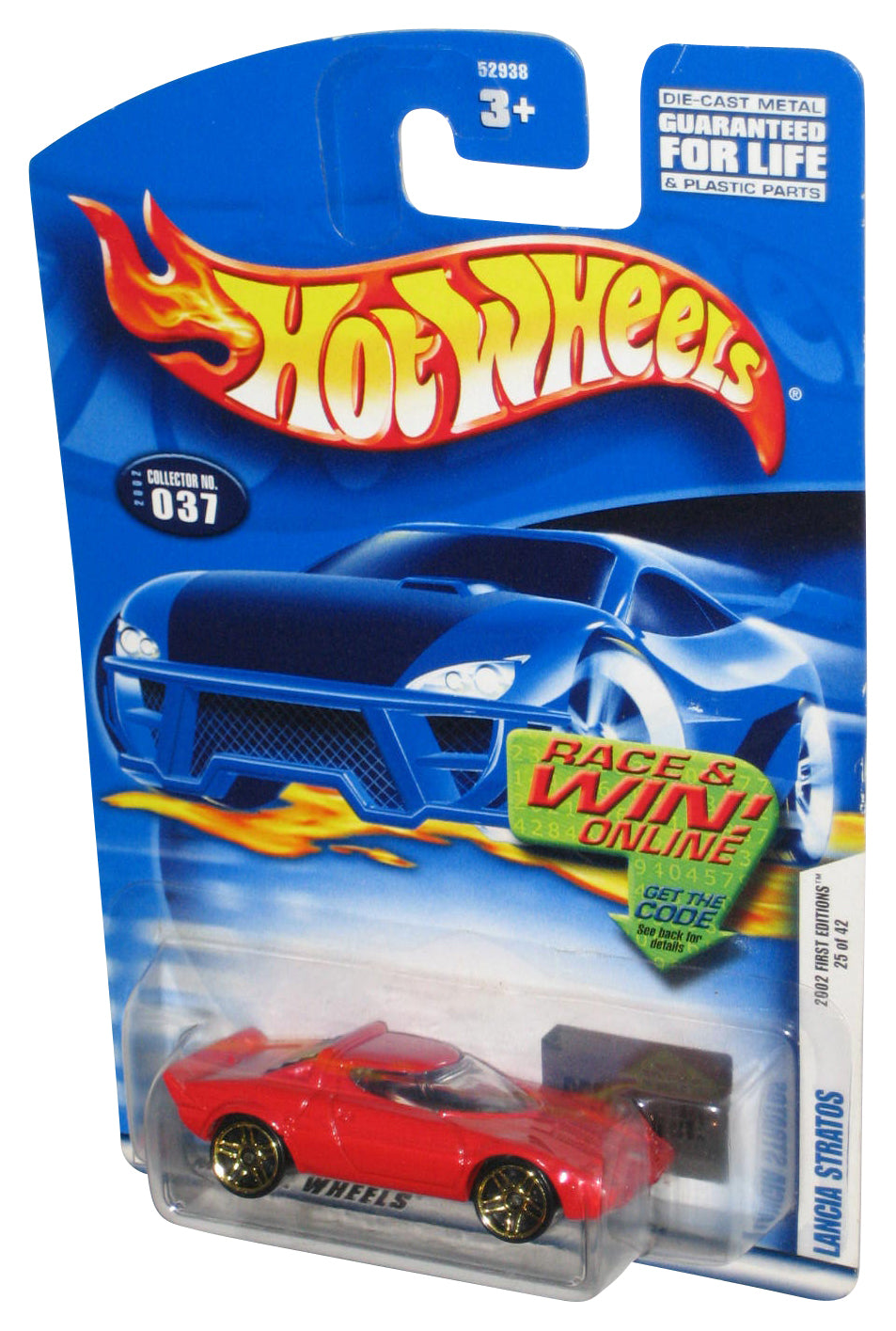 Hot Wheels 2002 First Editions 25/42 Red Lancia Stratos Toy Car #037