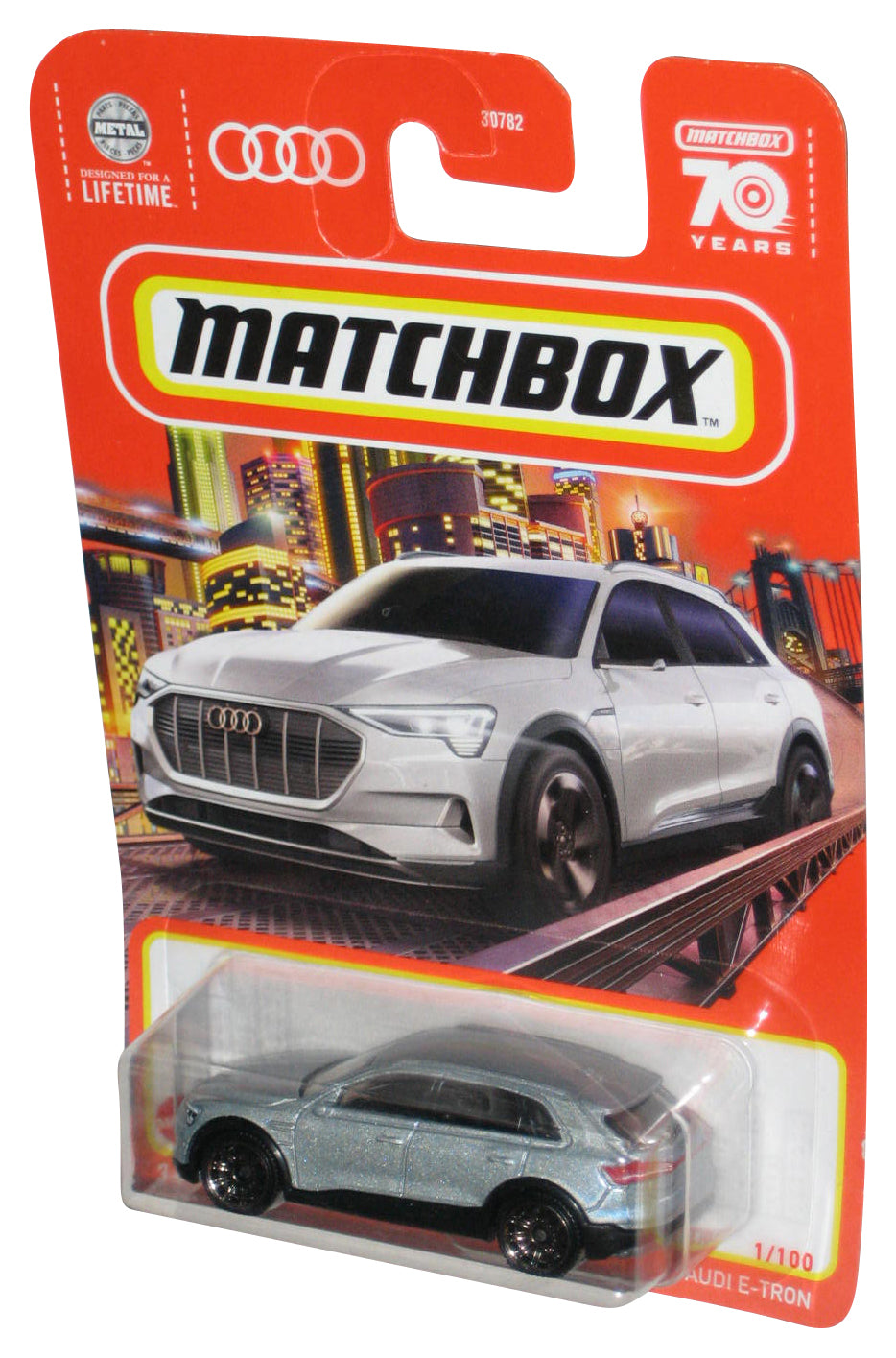 Matchbox Audi E-Tron (2022) Mattel Silver Toy Car 1/100