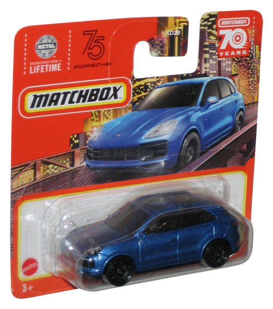 Matchbox 70 Years (2023) Blue Porsche Cayenne Turbo Toy Car 78/100 - (Short Card)