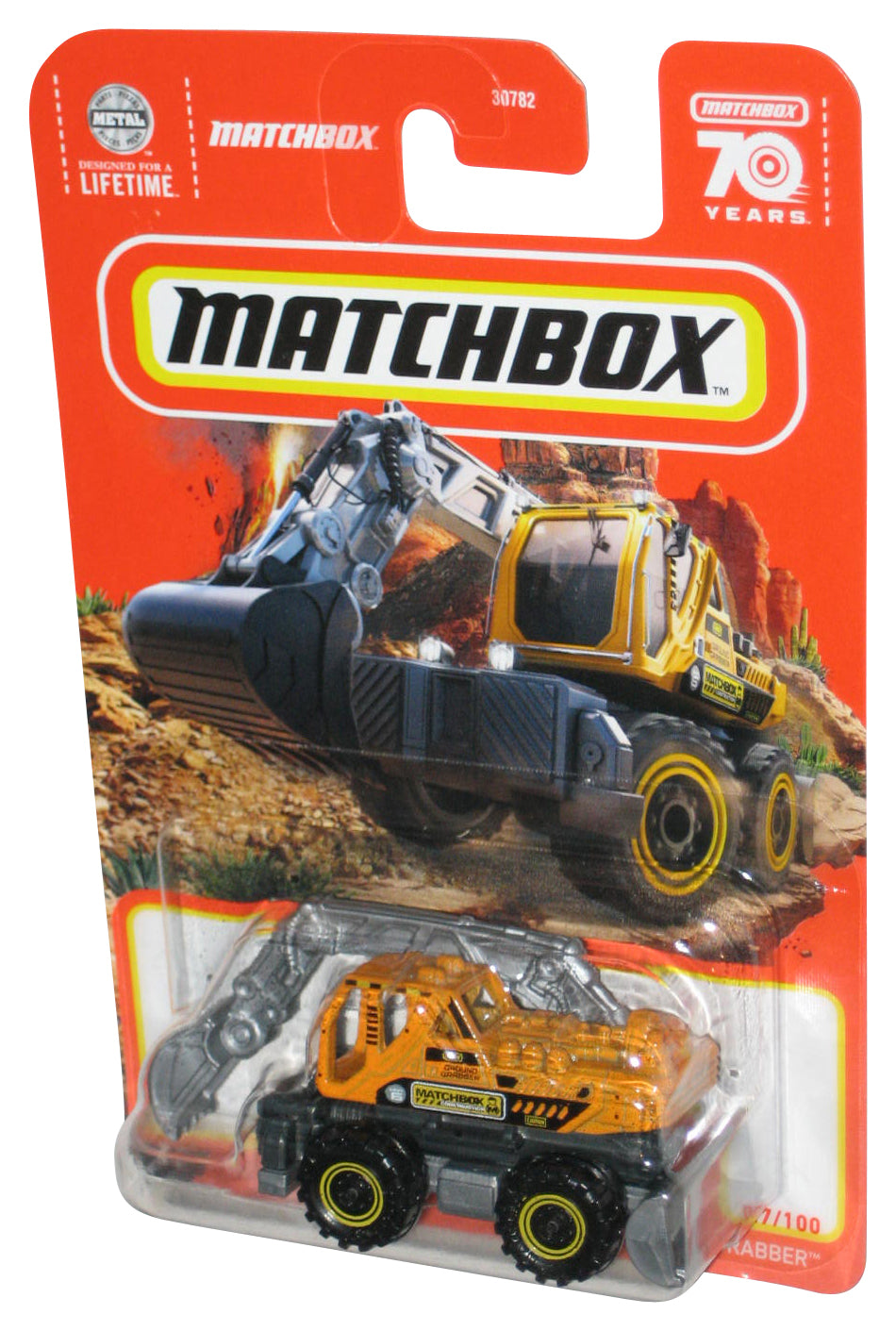 Matchbox 70 Years (2023) Mattel Orange Ground Grabber Construction Toy 27/100