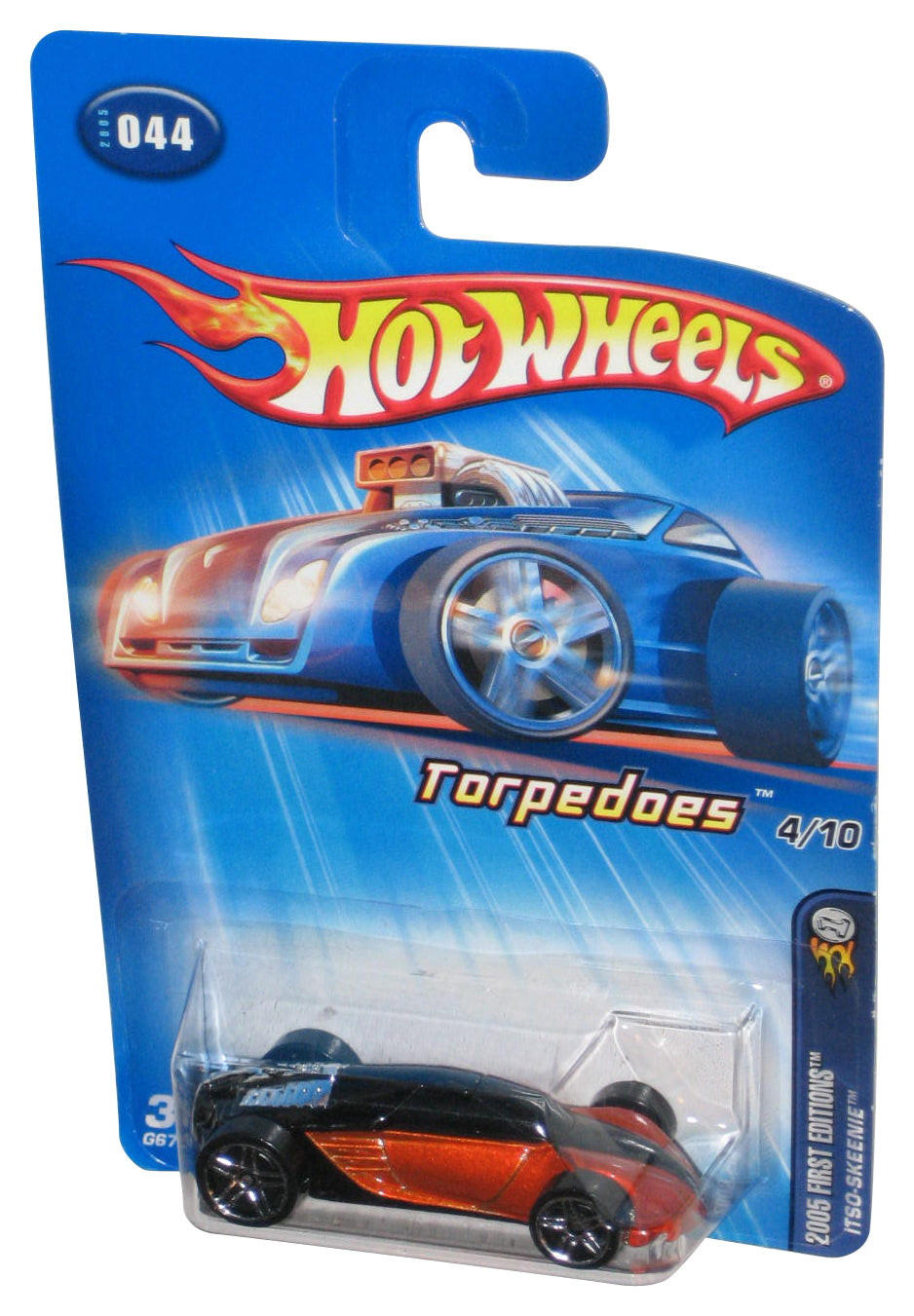 Hot Wheels 2005 First Editions Torpedoes 4/10 Orange Itso-Skeenie Toy Car #044