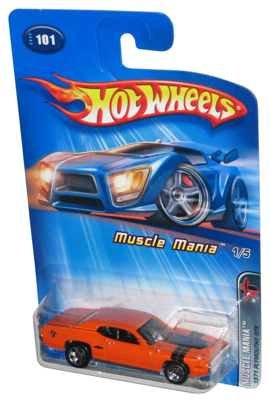 Hot Wheels Muscle Mania 1/5 (2005) Orange 1971 Plymouth GTX Toy Car #101