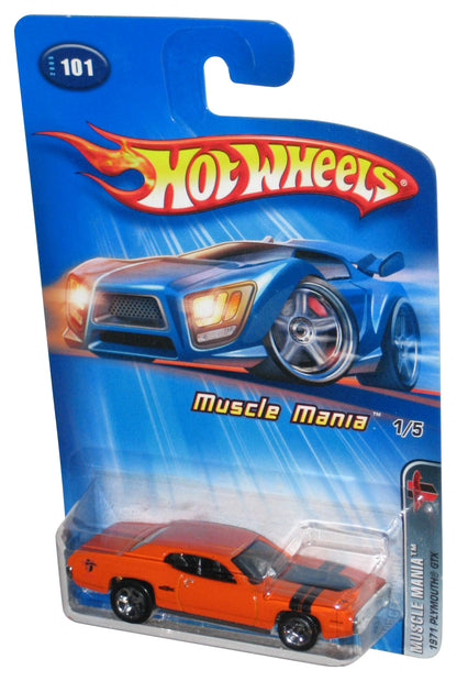 Hot Wheels Muscle Mania 1/5 (2005) Orange 1971 Plymouth GTX Toy Car #101