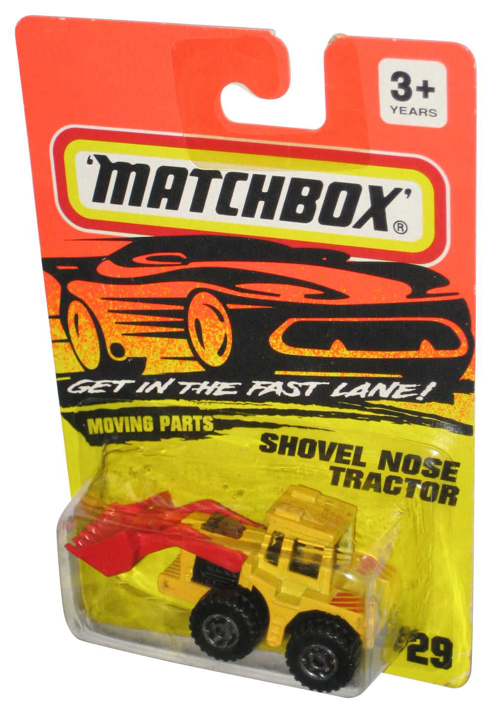 Matchbox Get In The Fast Lane (1994) New Color Yellow & Red Shovel Nose Tractor Toy #29
