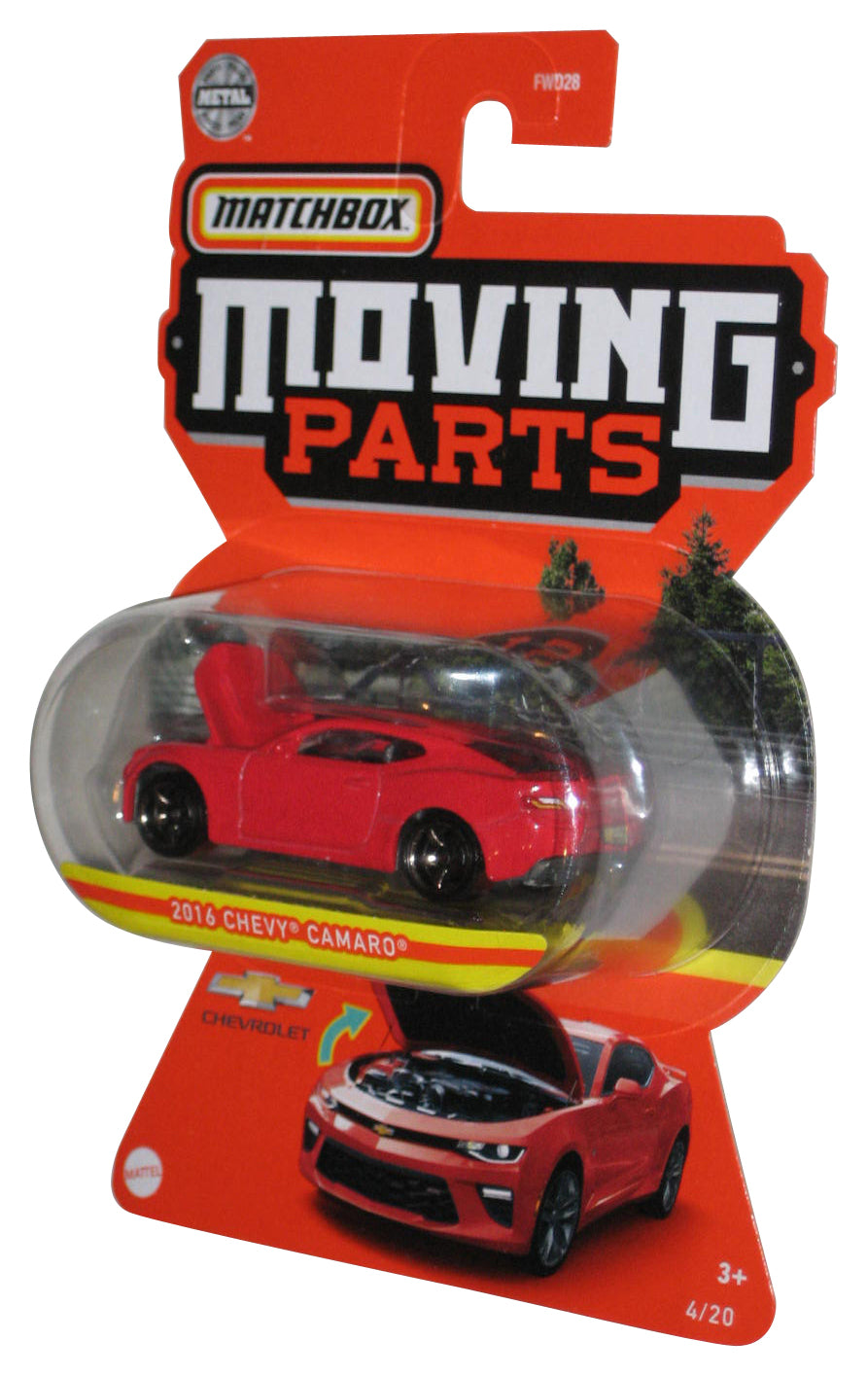 Matchbox Moving Parts (2020) Red 2016 Chevy Camaro Toy Car 4/20