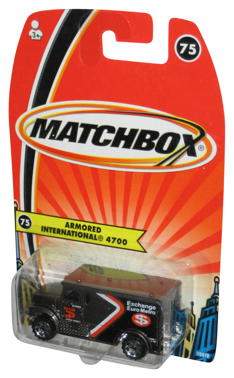 Matchbox Armored International 4700 (2005) Mattel Black Toy Truck #75