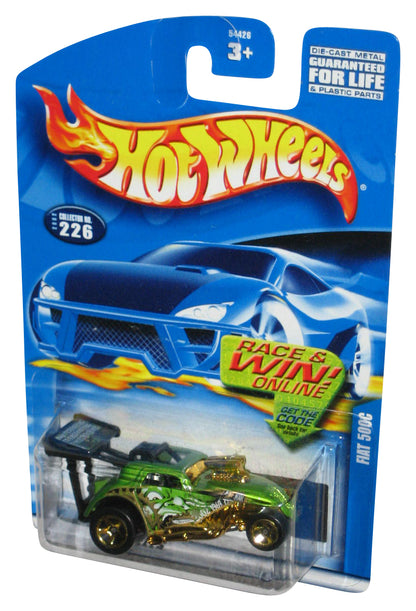 Hot Wheels Fiat 500C (2002) Mattel Green Toy Car #226
