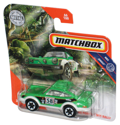 Matchbox MBX Jungle (2019) Green '85 Porsche 911 Rally Toy Car 66/100 - (Short Card)