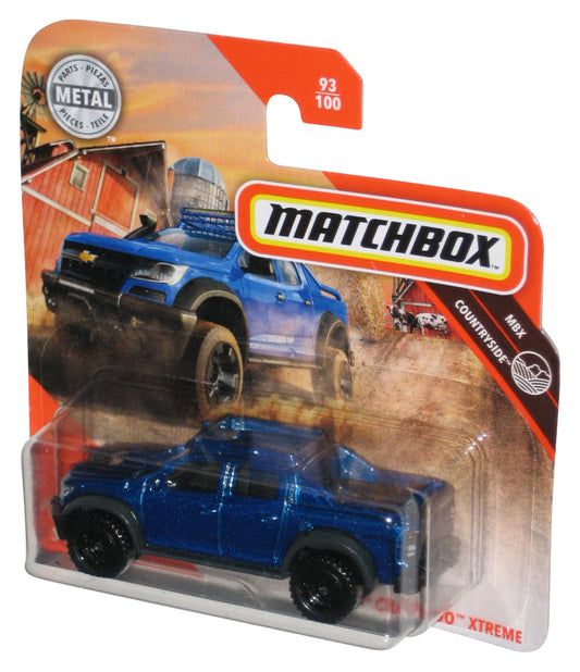 Matchbox MBX Countryside (2019) Blue '16 Chevy Colorado Xtreme Metal Toy Truck 93/100 - (Short Card)