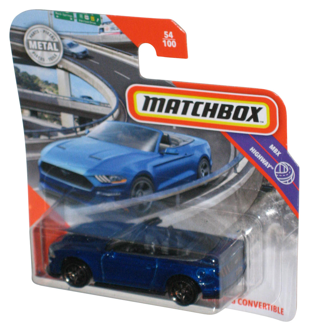 Matchbox MBX Highway (2019) Blue 2018 Ford Mustang Convertible Car 54/100 - (Short Card)