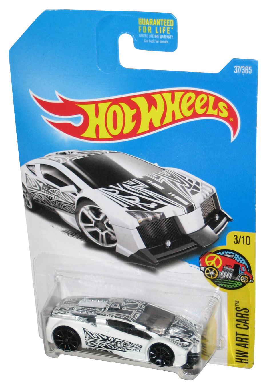 Hot Wheels HW Art Cars 3/10 (2015) White Zotic Car Toy 37/365