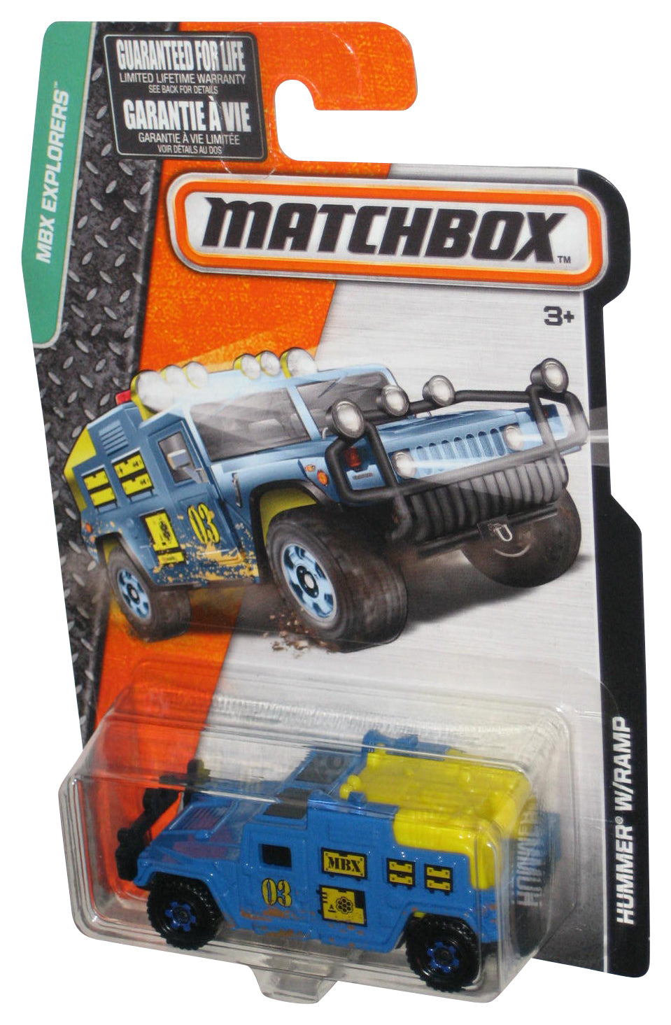Matchbox MBX Explorers (2015) Blue & Yellow Hummer w/Ramp Toy