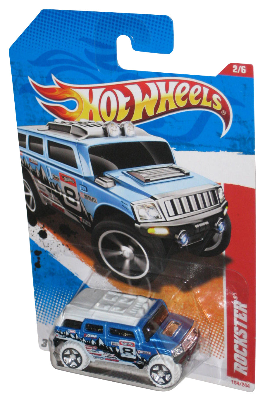 Hot Wheels Thrill Racers 2/6 (2010) Ice Blue Rockster Toy Car 194/244