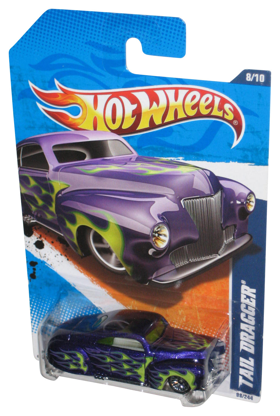 Hot Wheels Heat Fleet 8/10 (2010) Purple Tail Dragger Car 98/244