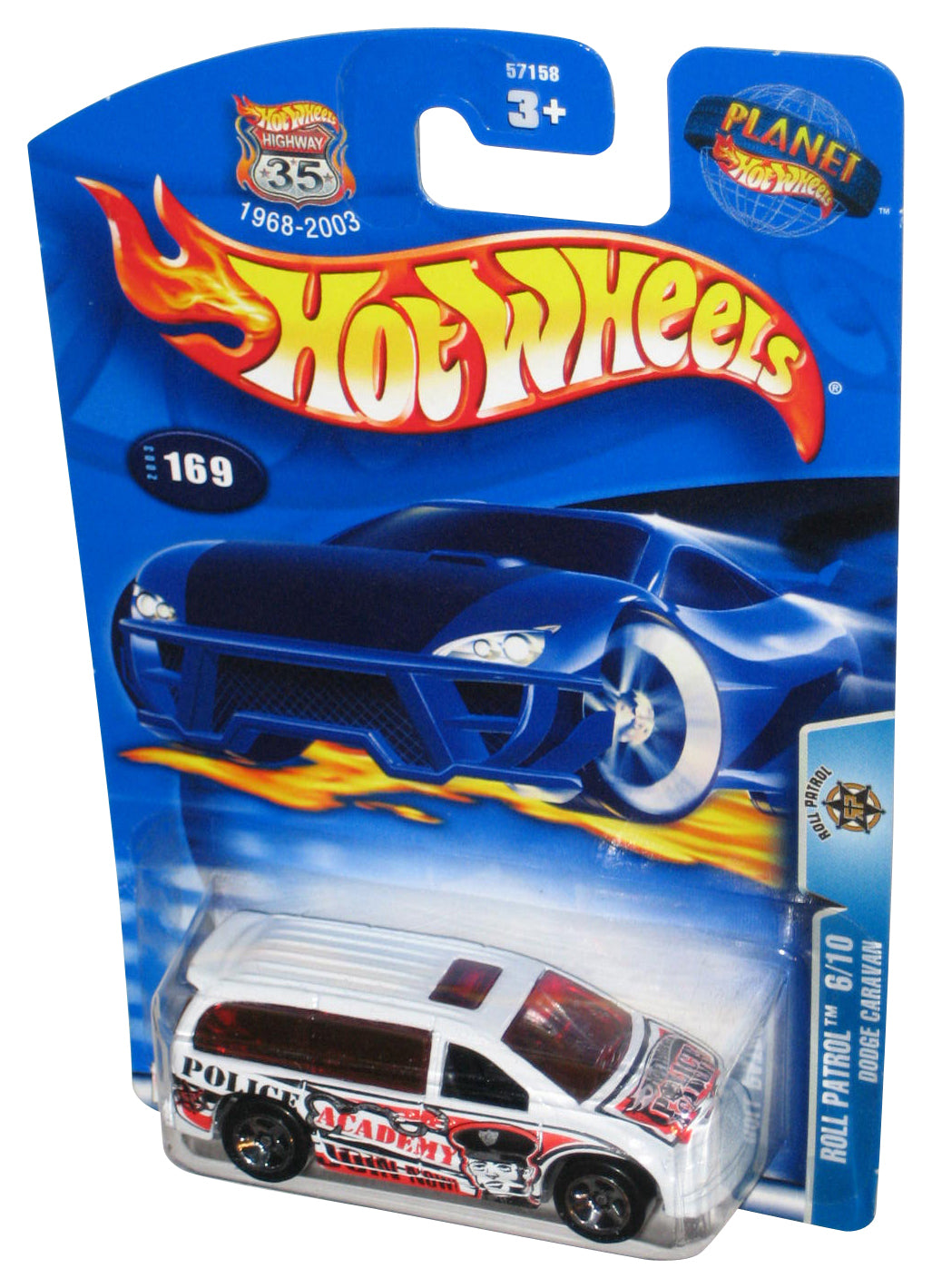 Hot Wheels Roll Patrol 6/10 Dodge Caravan (2002) Mattel White Toy Van #169