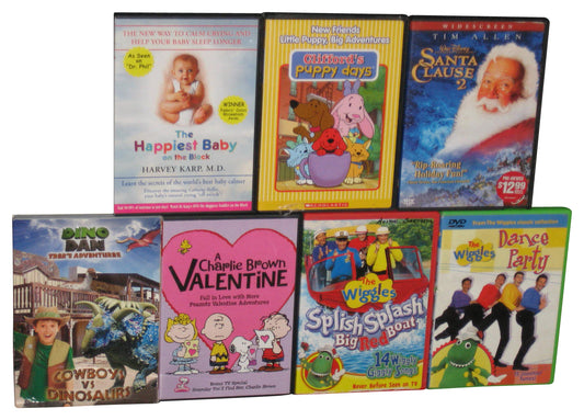 Kids Children DVD Lot of 7 - (Santa Clause 2, Clifford, Wiggles, Charlie Brown, Dino Dan)