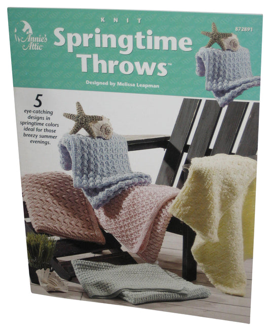Annie's Attic Knit Springtime Throws Melissa Leapman Paperback Book #872891