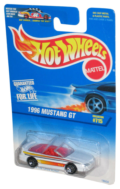 Hot Wheels 1996 Mustang GT White Die-Cast Toy Car #715 - (Card Shelf Wear)