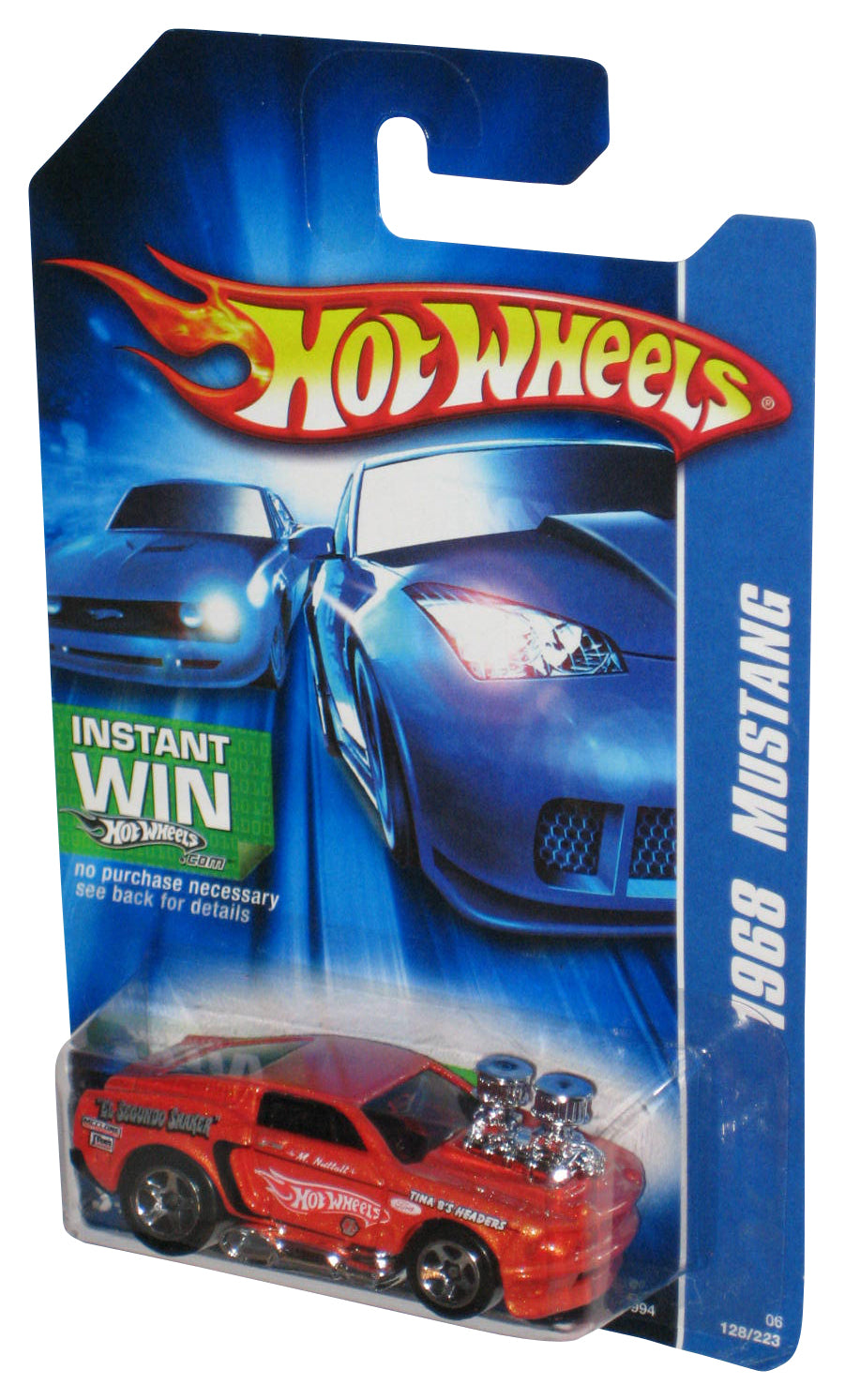 Hot Wheels Red 1968 Ford Mustang (2006) Mattel Toy Car 128/223