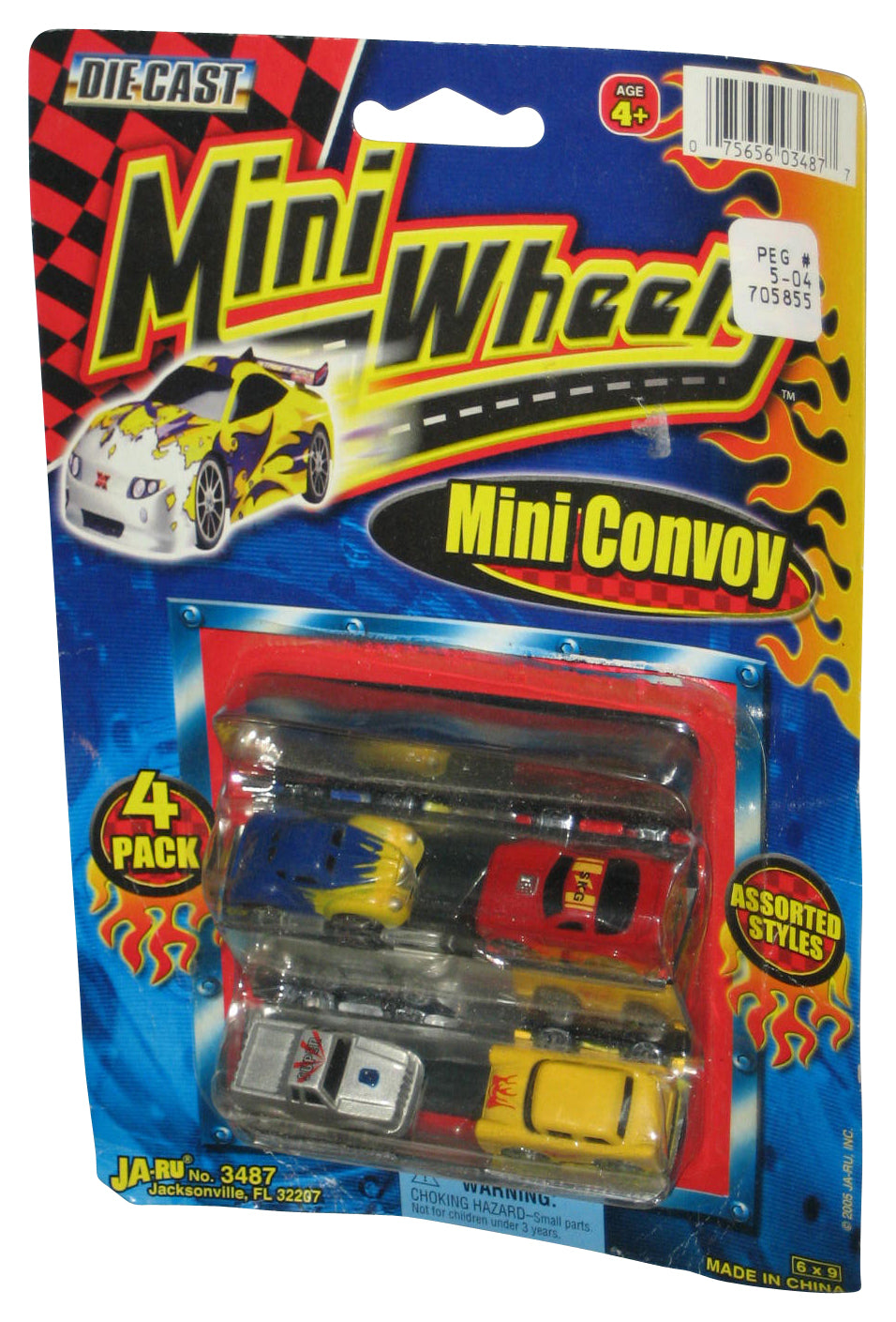Ja-Ru Mini Wheel Die-Cast (2005) Convoy Micro Car 4-Pack #3487 - (Damaged Packaging)
