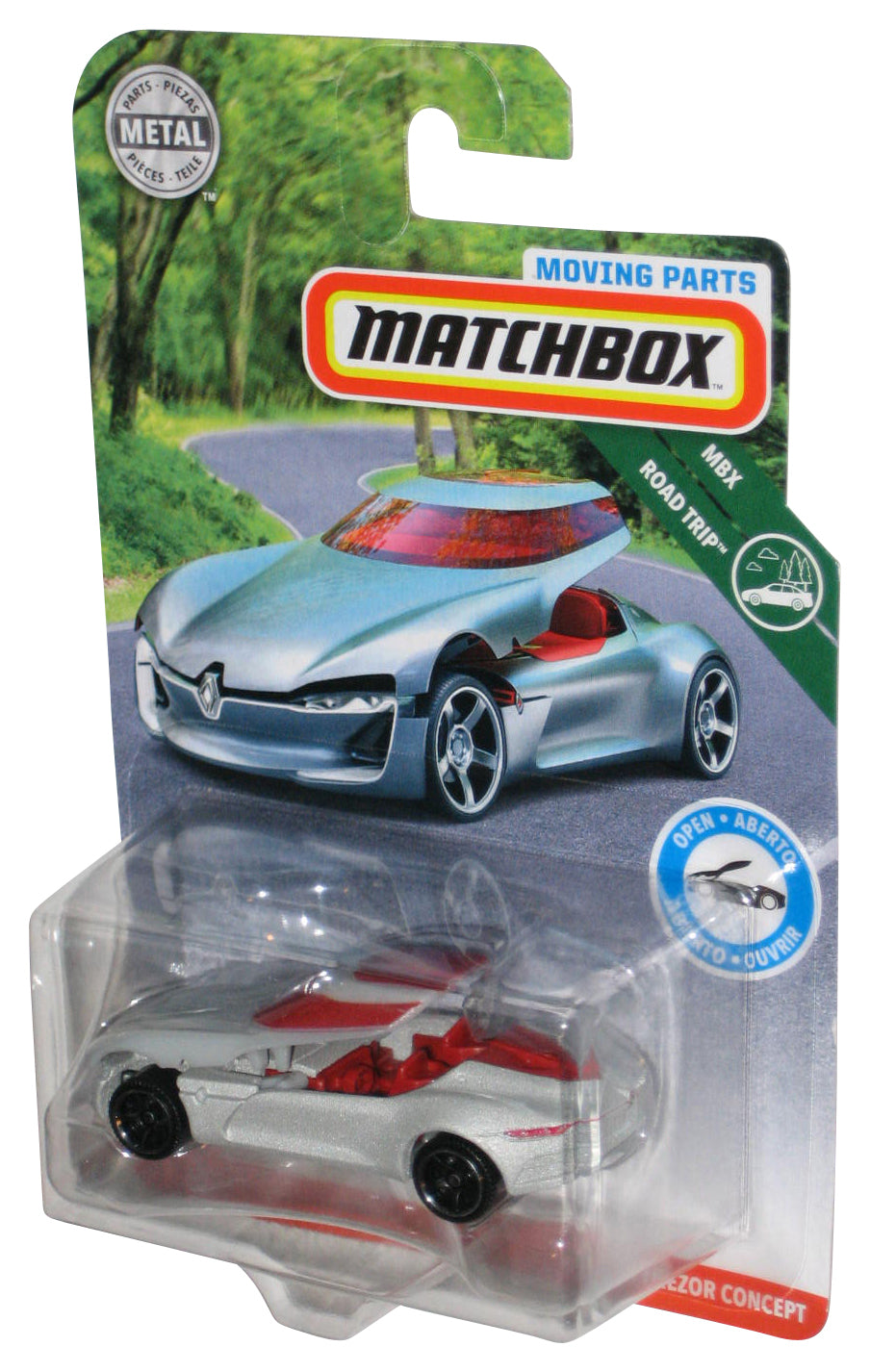 Matchbox MBX Road Trip Moving Parts (2019) Renault Trezor Concept Silver Car