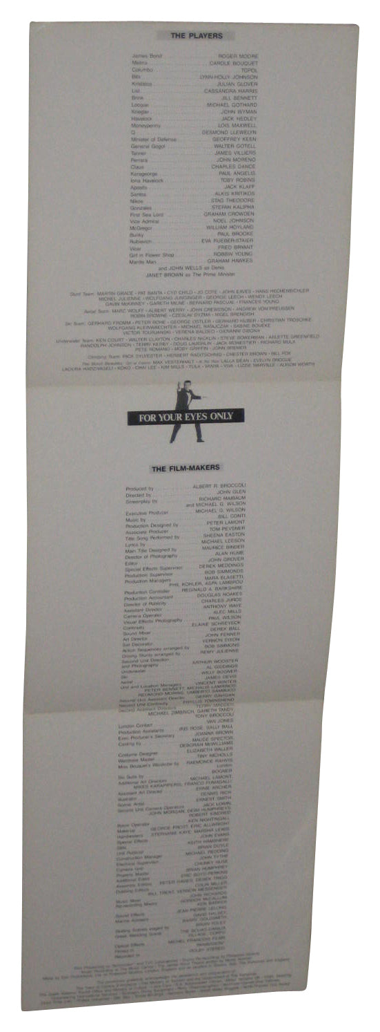 James Bond 007 For Your Eyes Only Roger Moore Academy Awards Flyer Poster