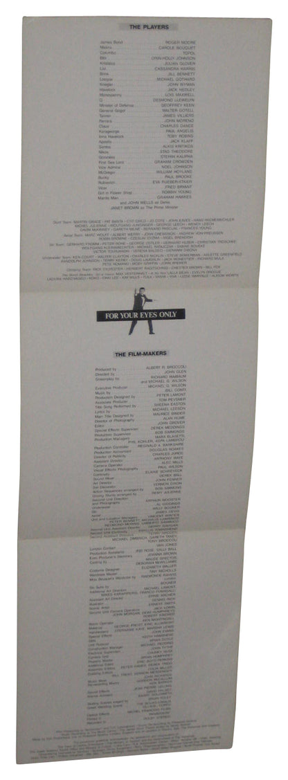 James Bond 007 For Your Eyes Only Roger Moore Academy Awards Flyer Poster