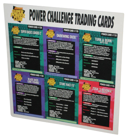 Nintendo Power Challenger Trading Cards Sheet - (Turn & Burn, Darkwing Duck, Super Bases Loaded 2, Zoda's Revenge, Stunt Face FX & Black Bass Lure Fushing)
