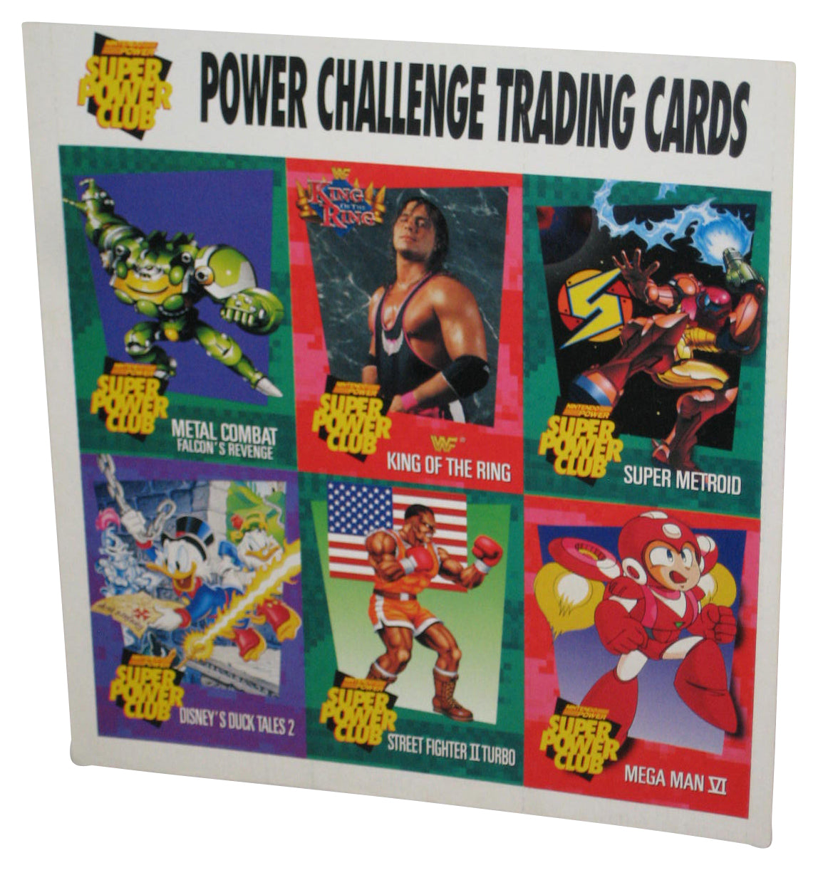 Nintendo Power Challenger Trading Cards Sheet - (Metal Combat, King of The Ring, Super Metroid, Duck Tales 2, Street Fighter II Turbo & Mega Man VI)