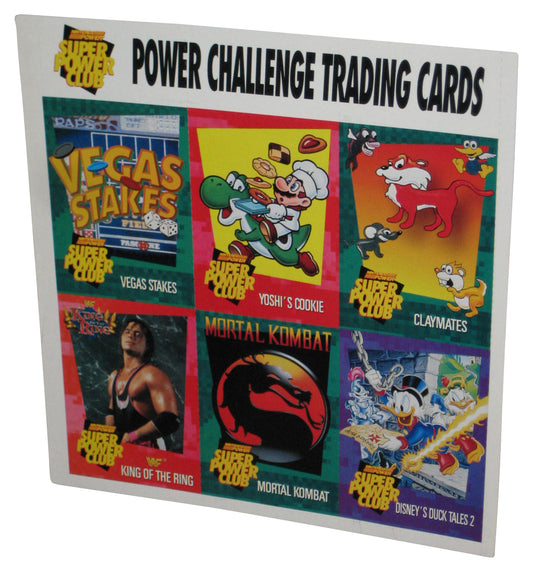 Nintendo Power Challenger Trading Cards Sheet - (Vegas Stakes, Yoshi's Cookie, Claymates, King of The Ring, Mortal Kombat & Duck Tales 2)