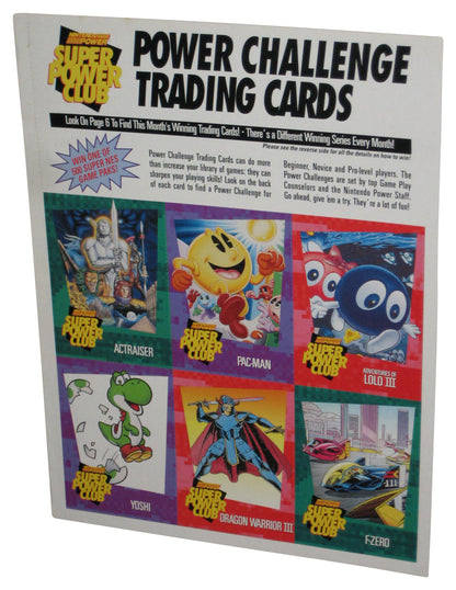 Nintendo Power Challenger Trading Cards Sheet - (Actraiser, Pac-Man, Adventure of Lolo III, Yoshi, Dragon Warrior III & F-Zero)