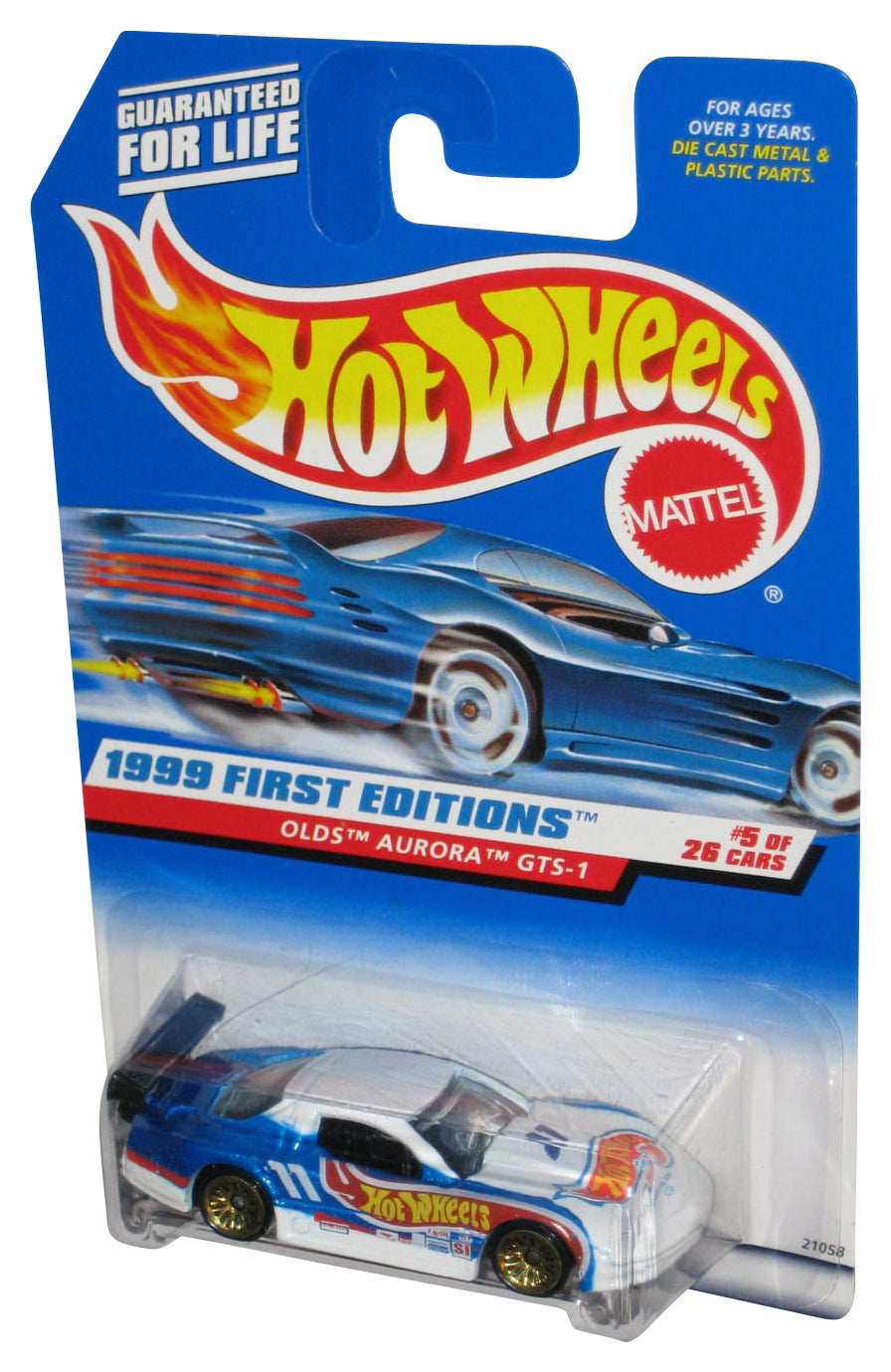 Hot Wheels 1999 First Editions 5/26 Olds Aurora GTS-1 White & Blue Toy Car #911