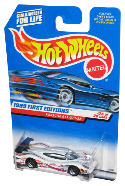 Hot Wheels 1999 First Editions 25/26 White Porsche 911 GT1-98 Toy Car #676