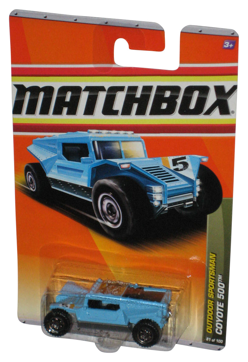 Matchbox Outdoor Sportsman Coyote 500 (2010) Mattel Blue Toy Car 81/100