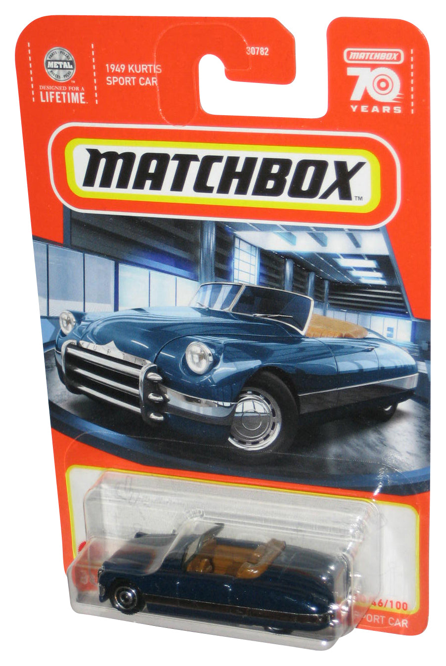 Matchbox 1949 Kurtis Sport Car (2022) Mattel Blue Toy Car 46/100